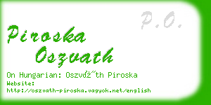 piroska oszvath business card